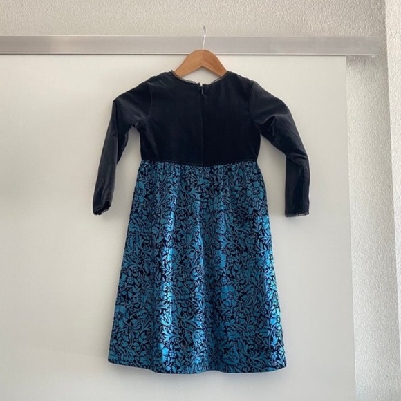 Hanna Andersson Brocade Velvet Holiday Dress Size 5 - Picture 2 of 6